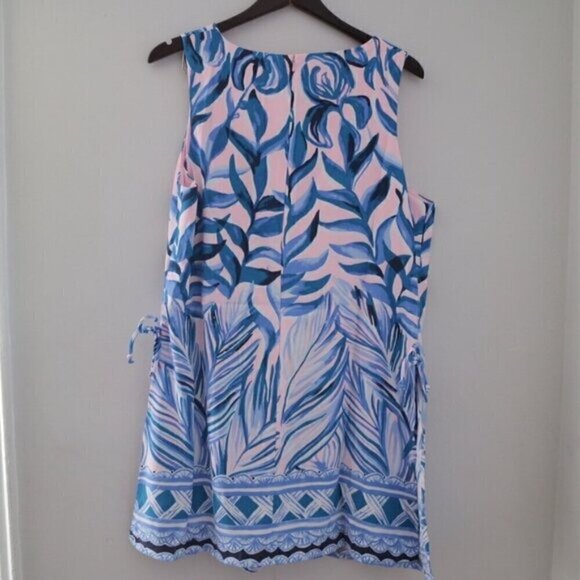 NWT Lilly Pulitzer Donna Engineered Romper Size 16 Blue Pink Tropical Print - Picture 9 of 11